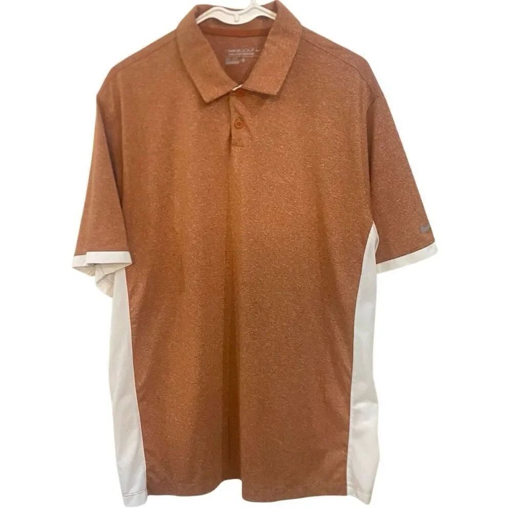 Nike golf tour performance, XL short sleeve collared, orange white